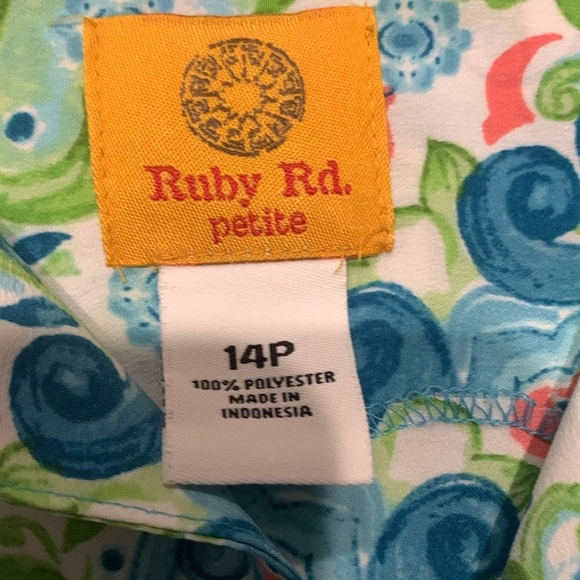 Ruby Rd  Bohemian Multi Mandela Dolmen Sleeve Petite Sz 14 Blouse - Picture 3 of 9